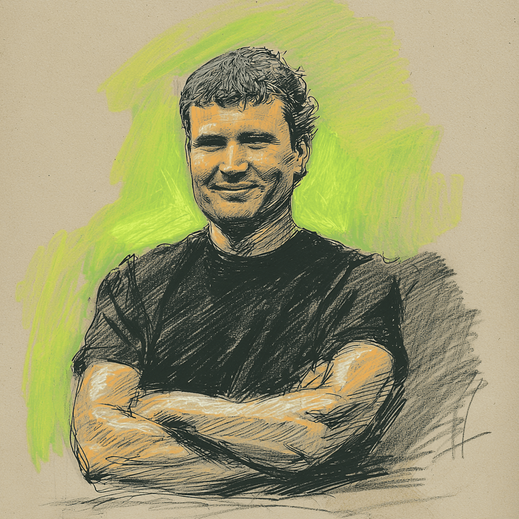 Illustrated portrait of Andrew