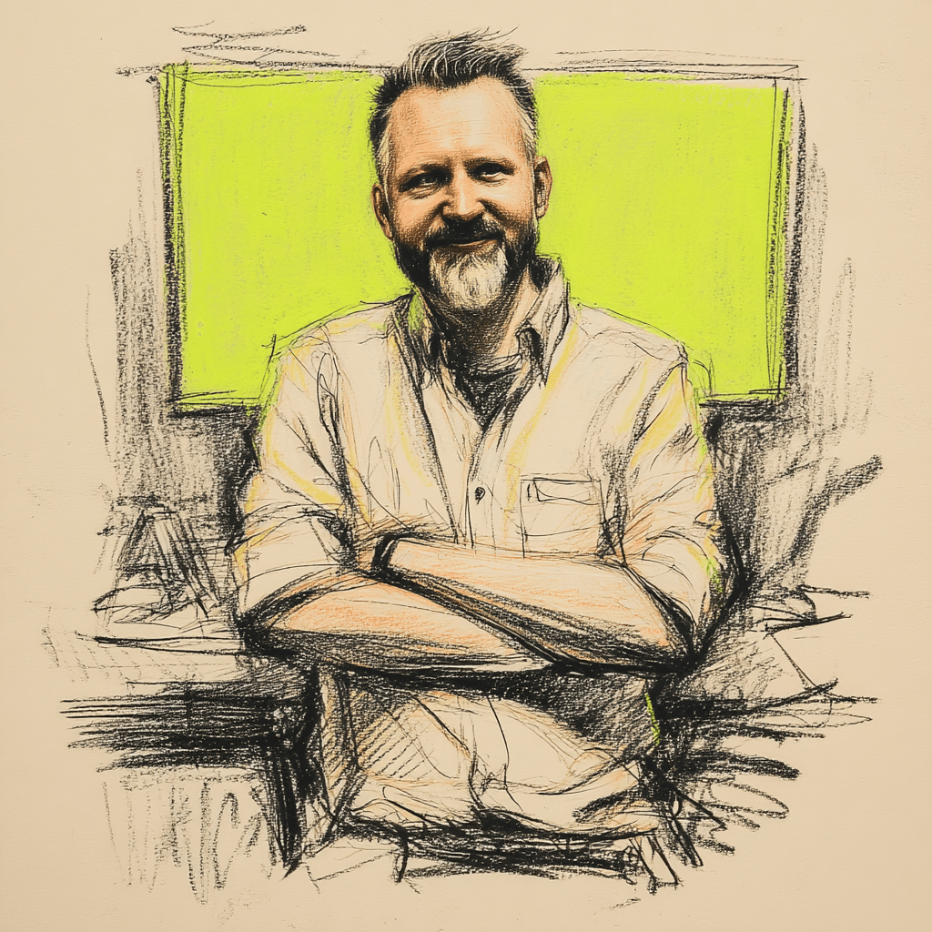 Illustrated portrait of Simon