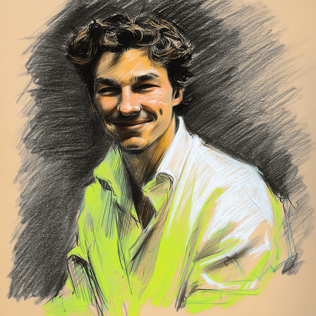 Illustrated portrait of Zach